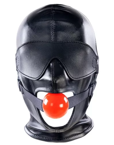 Fekete SM kötözős maszk gégeműtét gúnyával