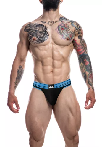 Rugby Jockstrap – fekete-kék prémium férfi alsónemű