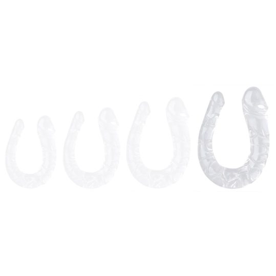 Átlátszó XL dupla dildó – 19 x 5 cm, érzéki élmény