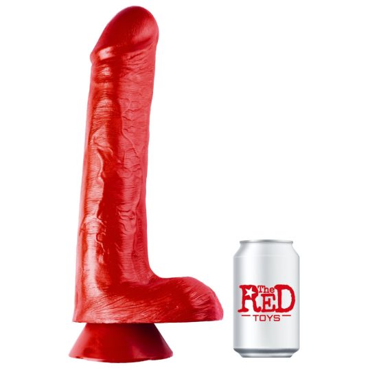ANGRYDICK – prémium piros vibrátor 28 x 6,3 cm
