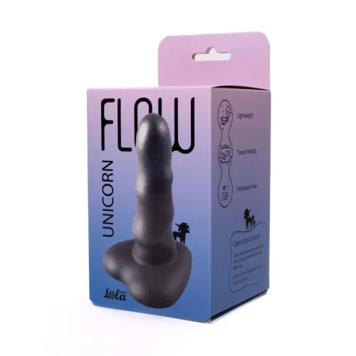 Flow Dildó Spiraltextúrás, Tapadókorongos Fekete kicsi