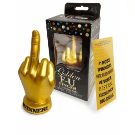 Golden F-U Finger Trophy Dísztárgy 15 cm arany