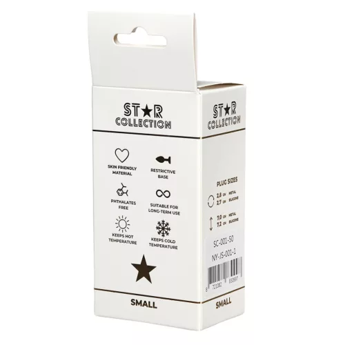 Star Collection Anál plug Kompakt méret Rózsaszín kővel ezüst színben