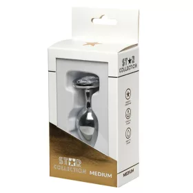   Star Collection Anál plug Elegáns design, közepes méret M ezüst színű átlátszó kővel