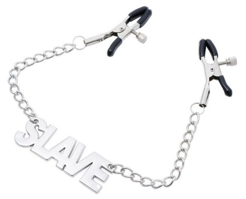 Rabszolgalemezes mellbimbó csipesz 40 cm - érzéki felfedezéshez