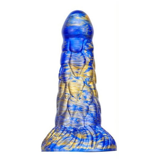 Cyrix – prémium kék-arany dildó 15,5 x 6 cm