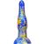Fantasy Skurix – prémium kék-arany dildó 19 x 5,5 cm
