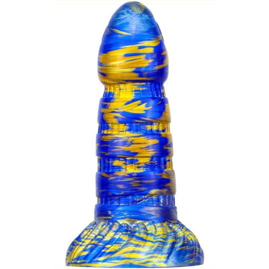 Torff Dildo - prémium kék-arany színű szilikon játék 16cm