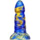 Torff Dildo - prémium kék-arany színű szilikon játék 16cm