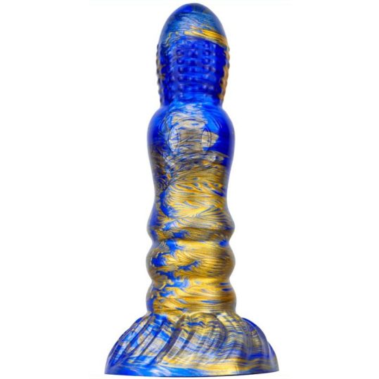 Fantasy Peern – prémium dildo, 17 cm, kék-arany színben