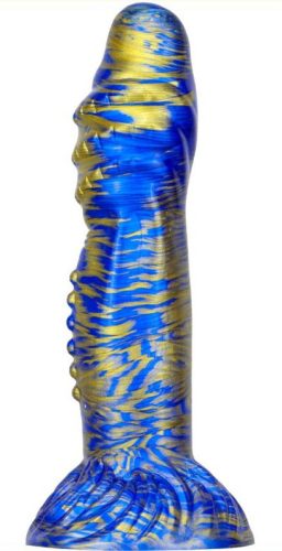 Dildo Fantasy Croq – prémium kék-arany dildó 19 cm-es hosszban