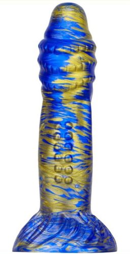 Dildo Fantasy Croq – prémium kék-arany dildó 19 cm-es hosszban