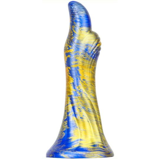 Fantasy Dukix – prémium kék-arany dildó 12 cm