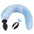 Plug Tail Vibe – kék fuxi farok vibrátor 6,5 cm x 40 cm