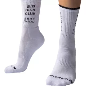   BIG DICK CLUB – stílusos fehér zokni fekete díszítéssel