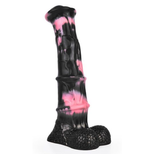 Ponulf Dildo – érzéki állatos vibrátor, fekete-rózsaszín