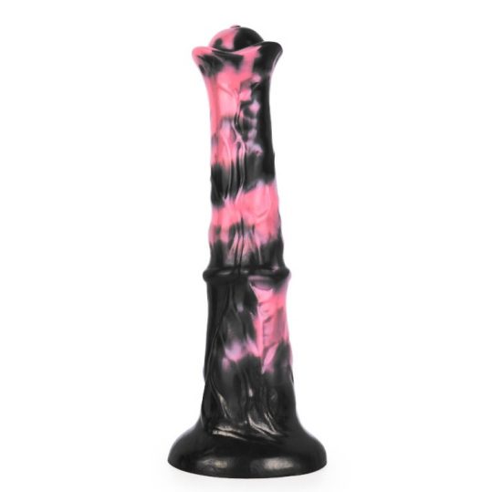 Exulf – prémium állatos műpénisz fekete-rózsaszín 26x6cm