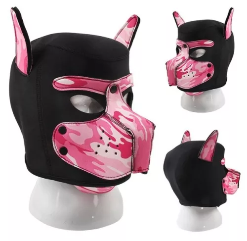 Puppy Neoprene – fekete-pink kamuflázs maszkmaszk