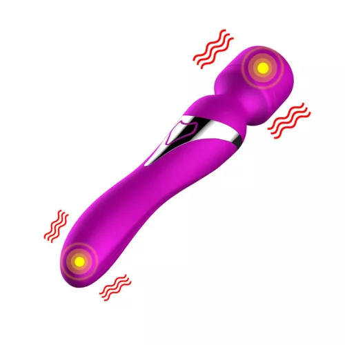Szexjáték kettős masszírozó 7 rezgésmód USB töltés lila