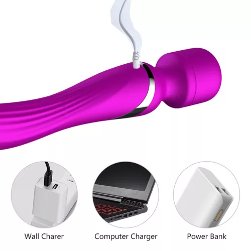 Szexjáték kettős masszírozó 7 rezgésmód USB töltés lila