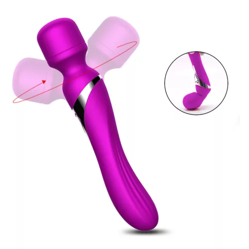 Szexjáték kettős masszírozó 7 rezgésmód USB töltés lila