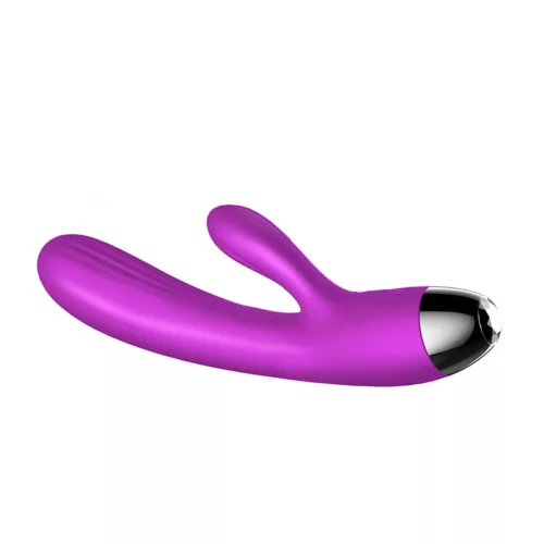 Wibrator królik Rezgő, pulzáló, melegíthető Lila USB töltés