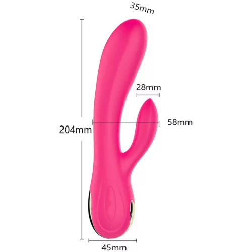 Wibrator Rezgő, Melegíthető, 7 funkció USB Töltésű Szilikon Fekete
