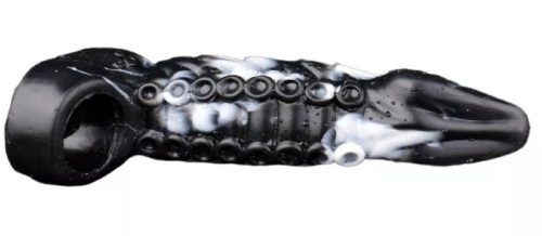 Monster Frex18 – prémium pénisz hüvely, fekete-fehér