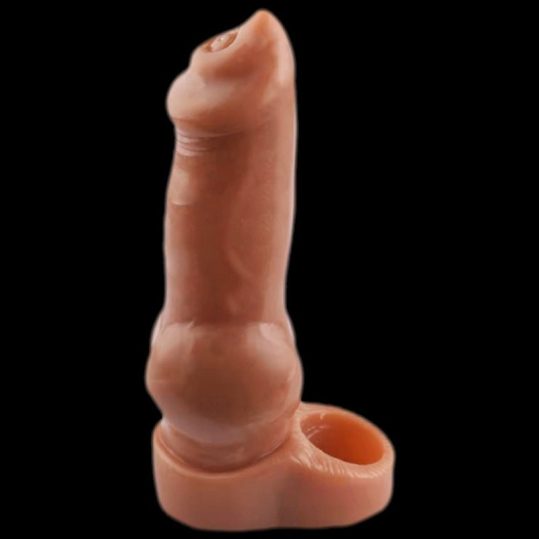 Yorky péniszköpeny - 17 x 6 cm, barna, prémium minőség