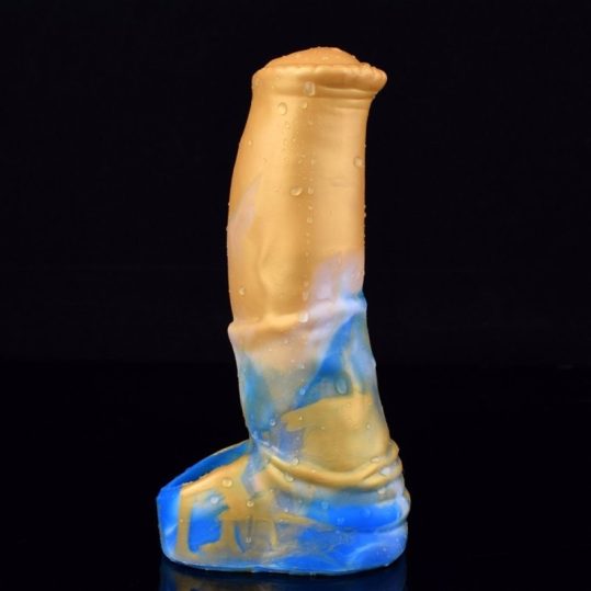 Monster Jump – érzéki pénisz hüvely kék-sárga 15 x 4,5 cm