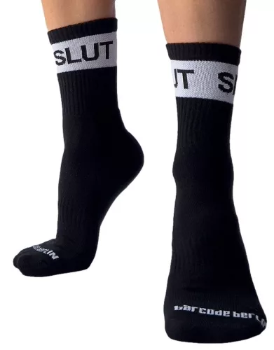 Fetish Slut – fekete tüll zokni érzéki stílusban