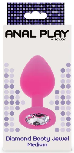 Bijou Diamond – prémium rózsaszín anál plug M 7x3.5 cm