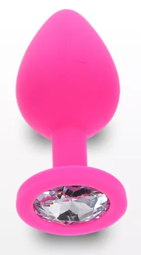 Bijou Diamond – prémium rózsaszín anál plug M 7x3.5 cm