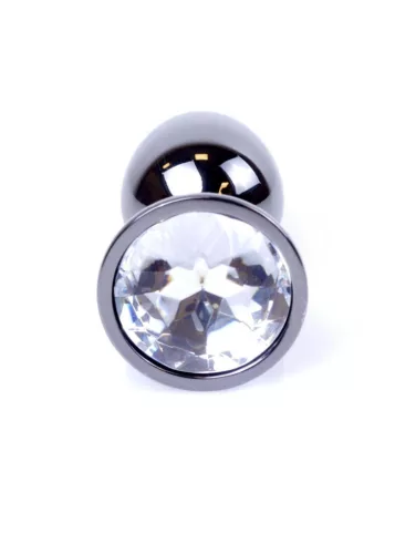 Anal plug Anatómiás formájú, díszített 7 cm ezüstszürke