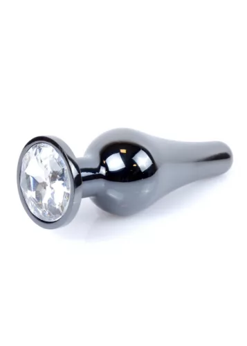 Anal plug Anatómiás forma, fém, díszdoboz 9,5 cm ezüstös szürke