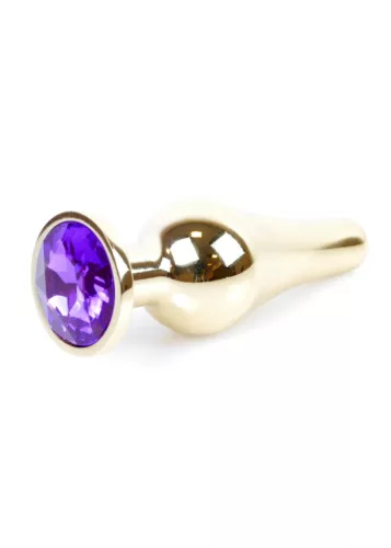 Anal plug Fém, hűthető, ékszeres 9,5 cm lila