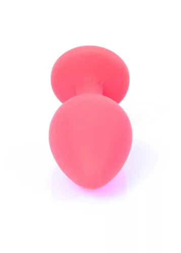 Anál plug Szilikon sima, aranyos 8 cm kék gyémánttal