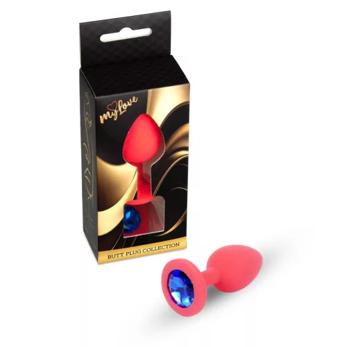 Mylove Toys Anál plug Szilikon, díszített 8 cm piros közepes