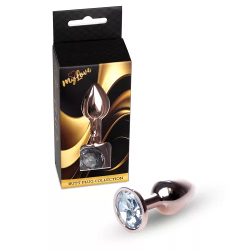 Mylove Toys Anál plug Fém, hűthető, 7 cm piros arany kristály