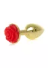 MyLove Toys Anál plug Anatómiás, fém, 7 cm piros rózsa