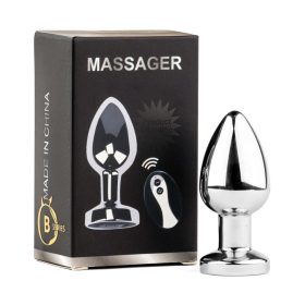   Fém anál dildó M méret távirányítóval USB-s vibrátorral