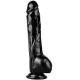 Percock – prémium fekete dildó 16 x 4 cm