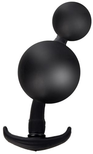 Vízálló felfújható anális plug golyókkal - 14 x 3 cm