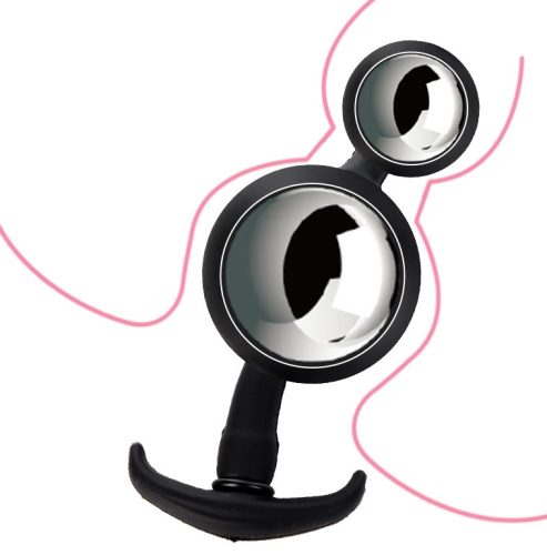 Vízálló felfújható anális plug golyókkal - 14 x 3 cm