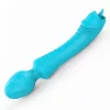 Vibráló varázspálca – 20cm-es csiklóizgató türkiz színben