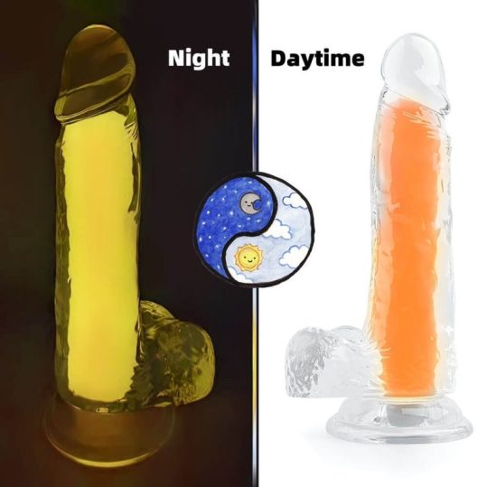 Color Glow – érzéki dildó 15 cm, narancssárga
