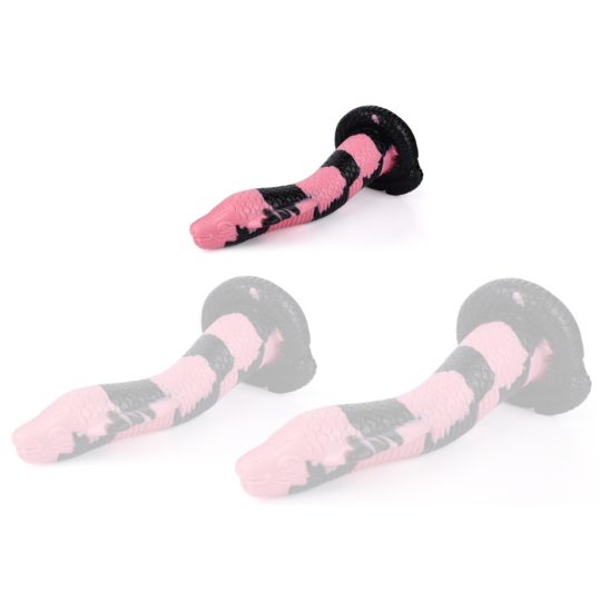 Cobra Snake Dildo – prémium, 18 cm-es fekete-rózsaszín eszköz