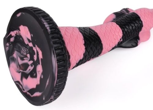 Cobra Snake Dildo – prémium, 18 cm-es fekete-rózsaszín eszköz