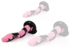 Cobra Snake M – prémium dildó fekete-rózsaszín 22 x 6 cm