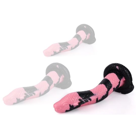 Cobra Snake – prémium vibrátor, 26 cm hosszú, fekete-rózsaszín
